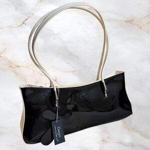 NWT RARE DEADSTOCK Beijo Slick Black and White Baguette Shoulder Bag